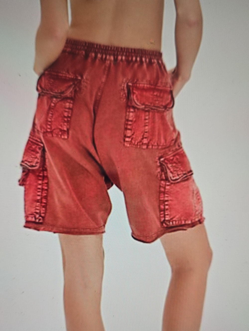 Free People Beck Women's Red Cargo Shorts with Utility Pockets Xs
